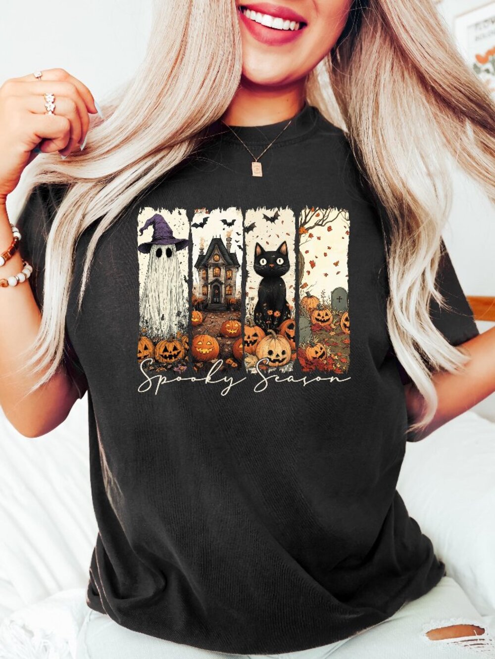 Cute Spooky Season Sweater,Halloween Sweatshirt, Womens Halloween T shirt